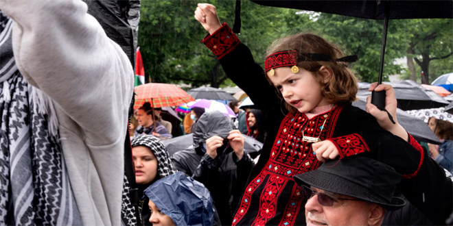 راهپیمایی مردم  آمریکا برای بزرگداشت “روز نکبت” و خواستار توقف تجاوز اسرائیل به غزه
